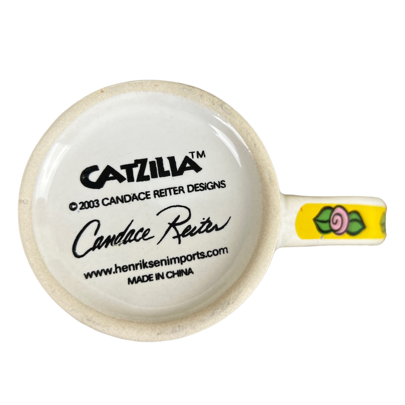 Catzilla Candace Reiter Designs Colorful Cats & Flowers Mug Henriksen Imports