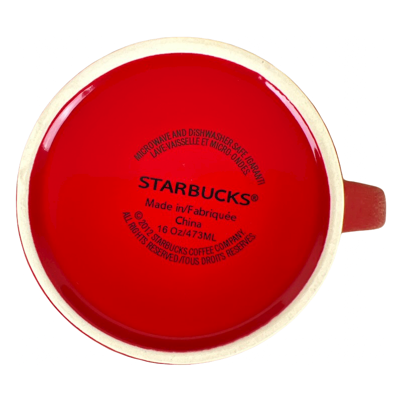 Embossed Logo 16oz Red Mug 2012 Starbucks