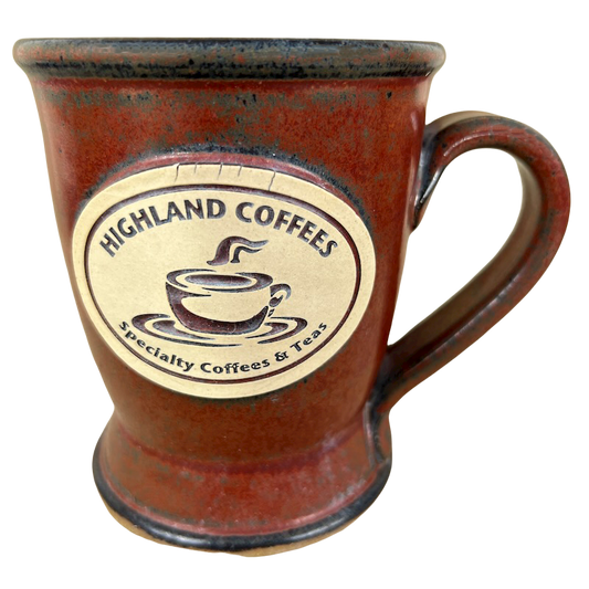 Highland Coffees Specialty Coffees & Teas Etched Mug Sunset Hill Stoneware