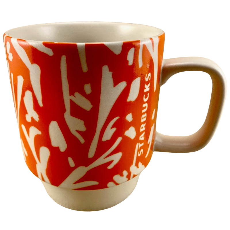 Abstract Floral Pattern Stackable 12oz Orange Mug 2017 Starbucks – Mug  Barista
