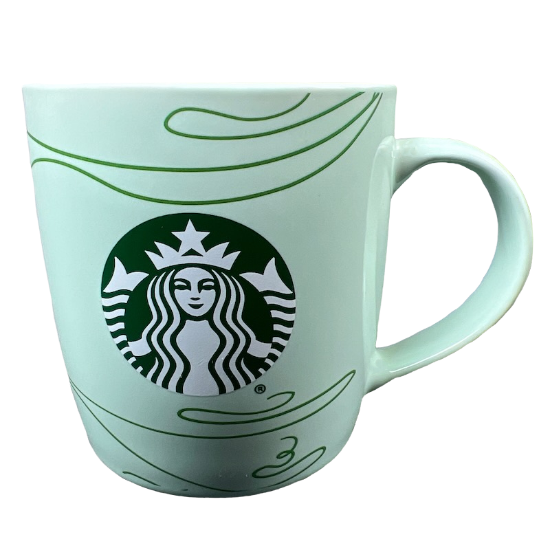Siren Logo Swirl Design Mint Green 12oz Mug 2020 Starbucks – Mug Barista