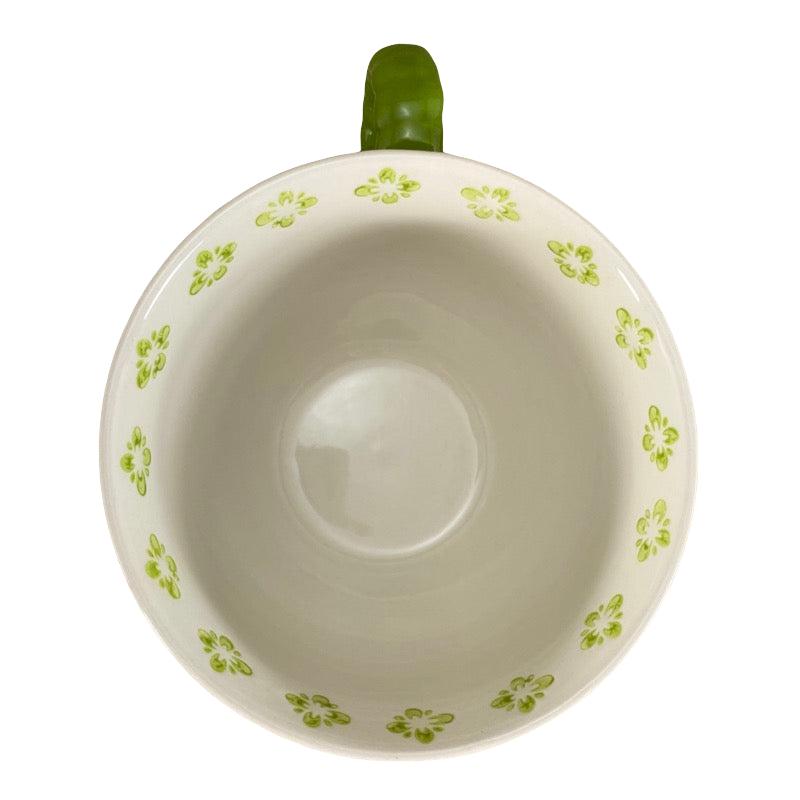 Artistic Accents Embossed Floral With Green Handle Mug Coastline Imports