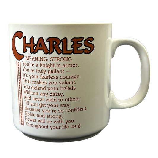 CHARLES Poetry Name Gray Interior Mug Papel