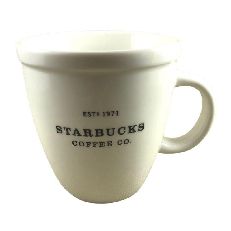ESTD 1971 Starbucks Coffee Co Barista Abbey Large White Mug With Black – Mug  Barista