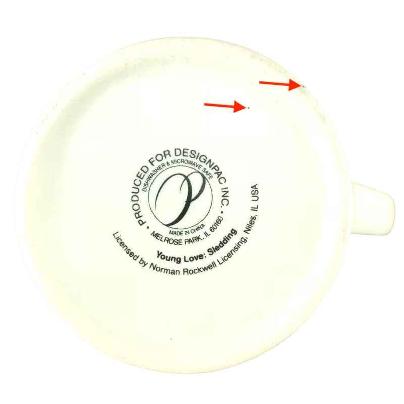 Young Love Sledding Norman Rockwell Large Mug Designpac