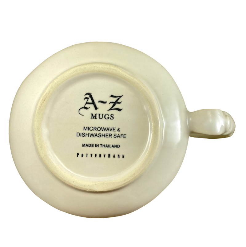 A-Z Letter "K" Monogram Initial Mug Pottery Barn