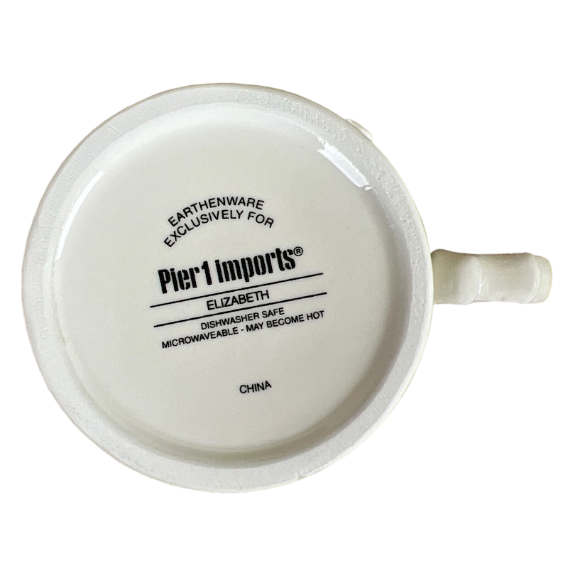 Letter "G" Embossed Elizabeth Monogram Initial Mug Pier 1 Imports