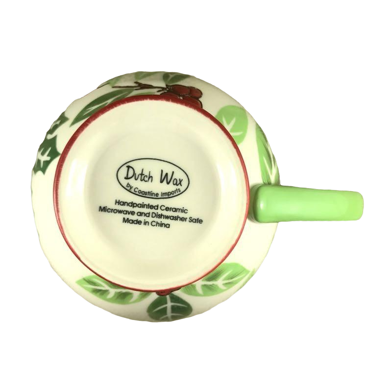 Dutch Wax Christmas Berries And Holly Mug Coastline Imports