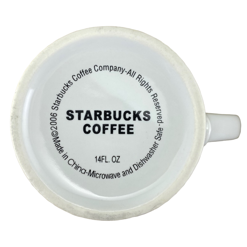 Steep Embossed Square Green Inside 14oz Mug 2006 Starbucks