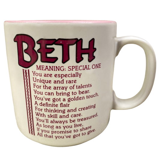 BETH Poetry Name Pink Interior Mug Papel