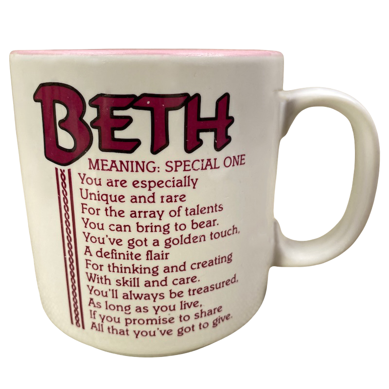BETH Poetry Name Pink Interior Mug Papel