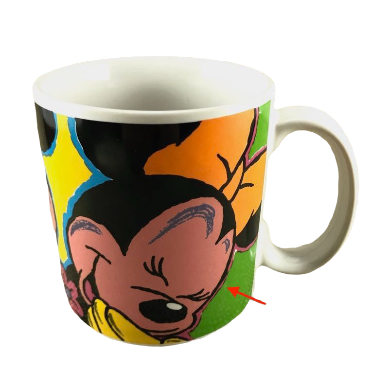 Mickey Mouse And Minnie Mouse Together Smiling With Two Flowers Mug Applause