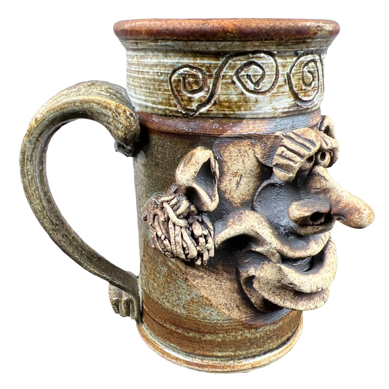 Ugly Face Pottery 3D Man With Mustache Mug – Mug Barista