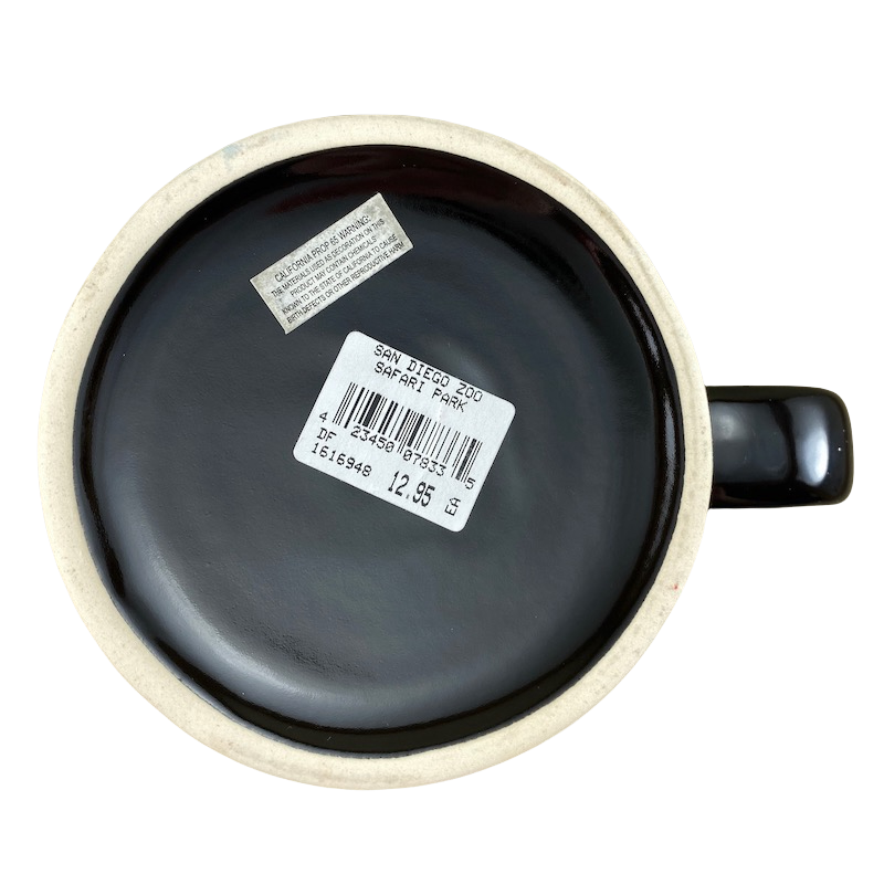 San Diego Zoo Safari Park Silver Gorilla Face Black Oversized Mug NEW