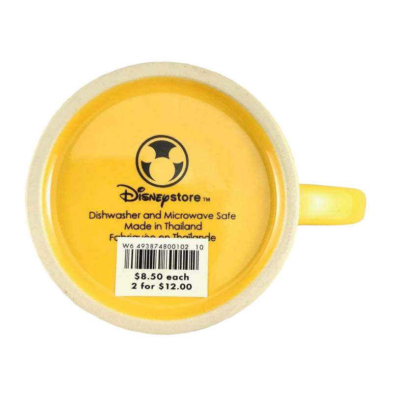 Large Yellow and White Happy Donald Duck Mug Disney Store