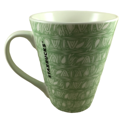 Abstract Green And White 12oz Mug Starbucks