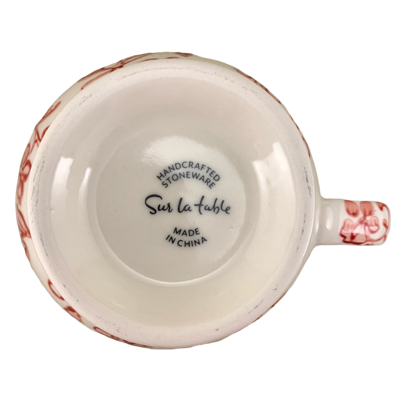 Floral Red & White Pedestal Mug Sur La Table