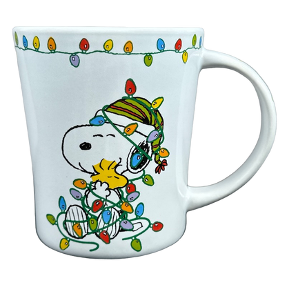 Peanuts Snoopy & Woodstock Tangled In Christmas Lights Mug Gibson