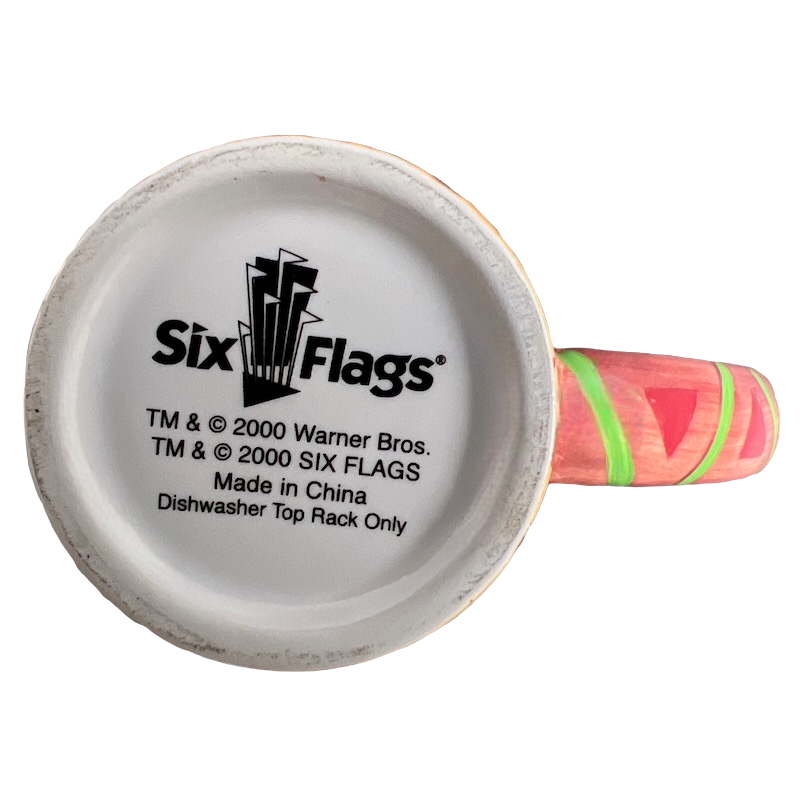 Taz Looney Tunes Six Flags Tall Mug Warner Brothers