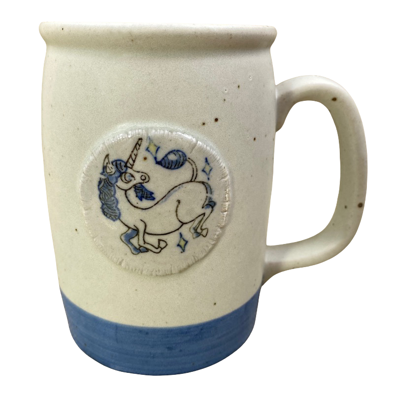 Unicorn On An Embossed Surface Speckled Large Tankard Mug Otagiri