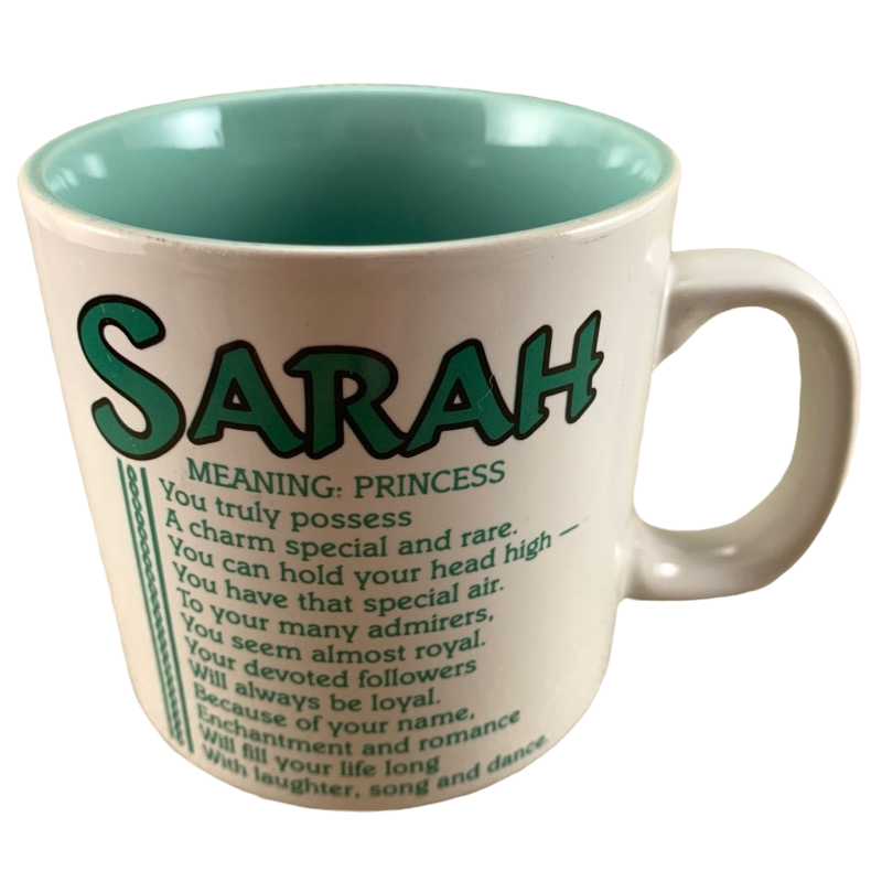 SARAH Poetry Name Green Interior Mug Papel – Mug Barista