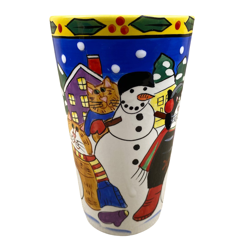 Catzilla Candace Reiter Designs Colorful Christmas Tall Mug Henriksen Imports