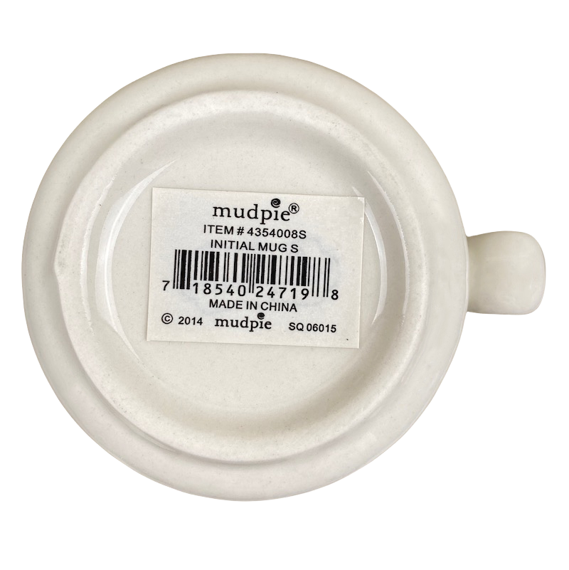 Embossed Letter "S" Monogram Initial Mug Mud Pie