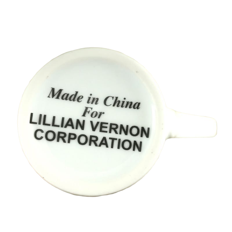 Cottage Rabbits Snowman Birds Christmas Mug Lillian Vernon