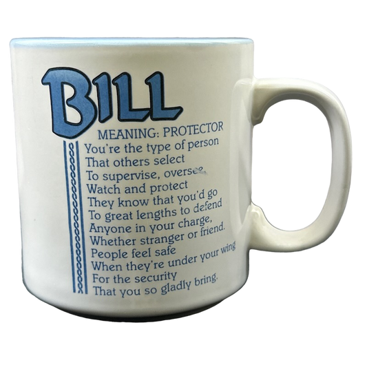 BILL Poetry Name Blue Interior Mug Papel