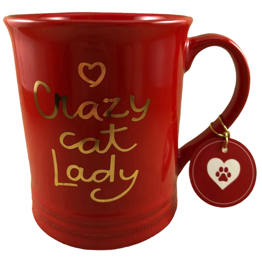 Crazy Cat Lady Red Mug Fringe
