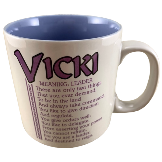 VICKI Poetry Name Mug Blue Interior Papel