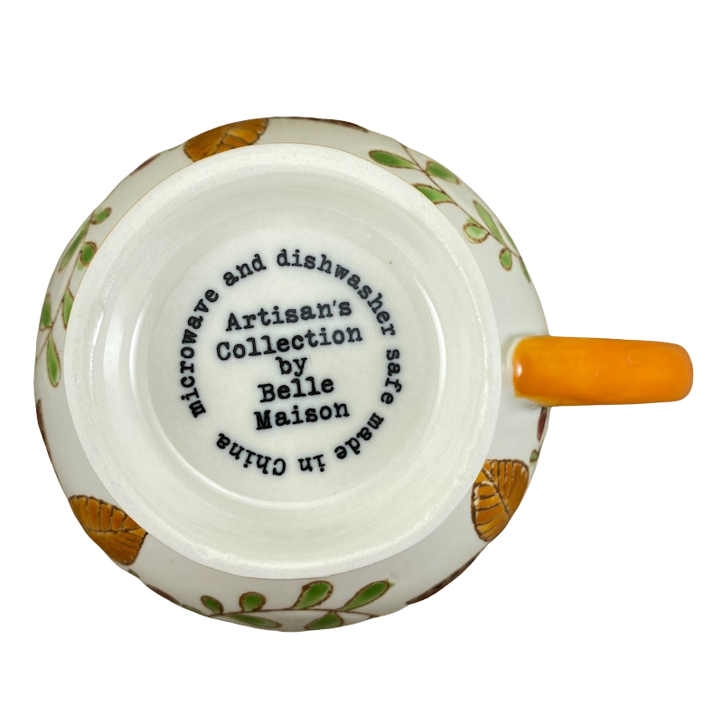 Fall Leaves Artisan's Collection Embossed Pedestal Mug Belle Maison