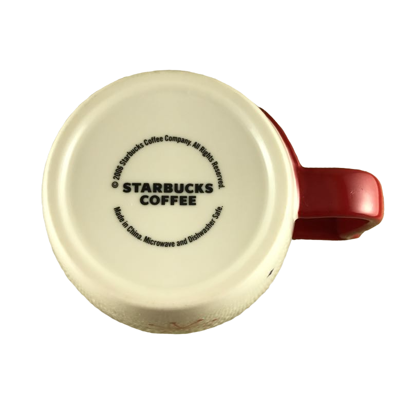 Snowflakes With Red Stocking Handle Mug Starbucks
