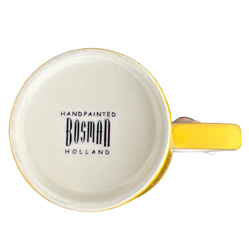 Holland Cow Being Milked With 3D Figural Cow On Handle Mug Bosman
