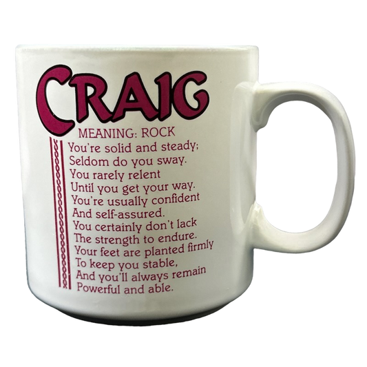 CRAIG Poetry Name Gray Interior Mug Papel