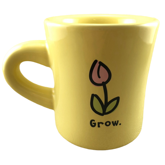 Life is Good Grow Tulip Yellow Mug