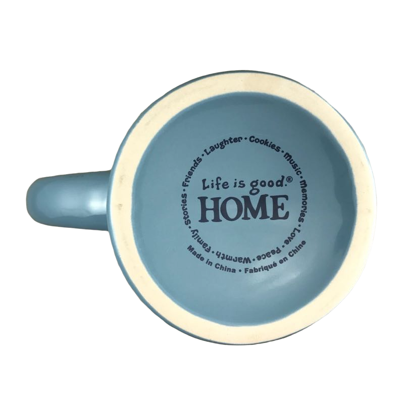 Life is Good Man Fishing With Dog Blue Mug