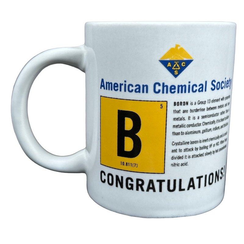 American Chemical Society Happy Anniversary Boron Mug