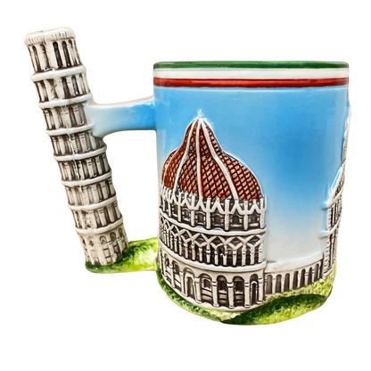 Leaning Tower Of Pisa 3D Figural Handle Mug