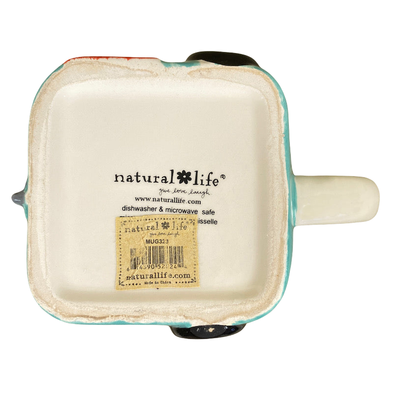 This Is My Happy Place Retro Camper Trailer Embossed Mug Natural Life NEW