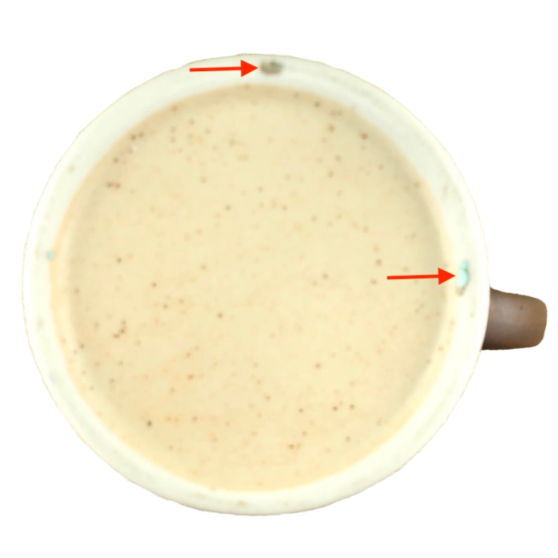 White Cat In A Window Embossed Speckled Mug