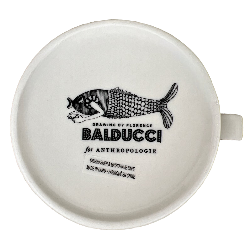 Florence Balducci Letter "B" Girl On Bicycle Monogram Initial Mug Anthropologie