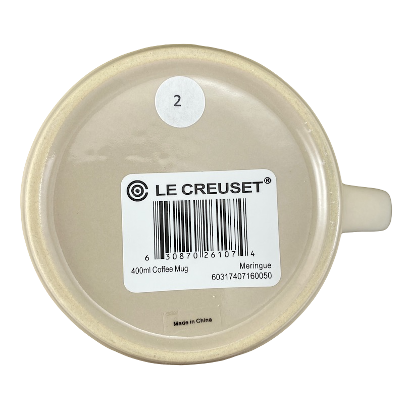 Embossed Logo & Lines Meringue Mug Le Creuset