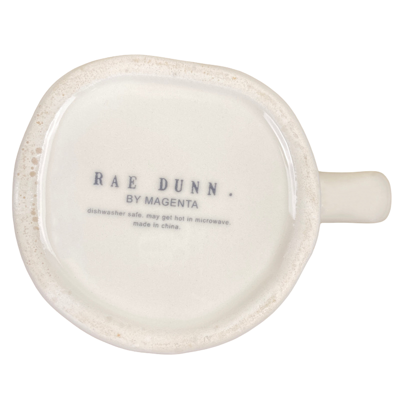 Rae Dunn TREK Bicycle Mug Cream Inside Magenta