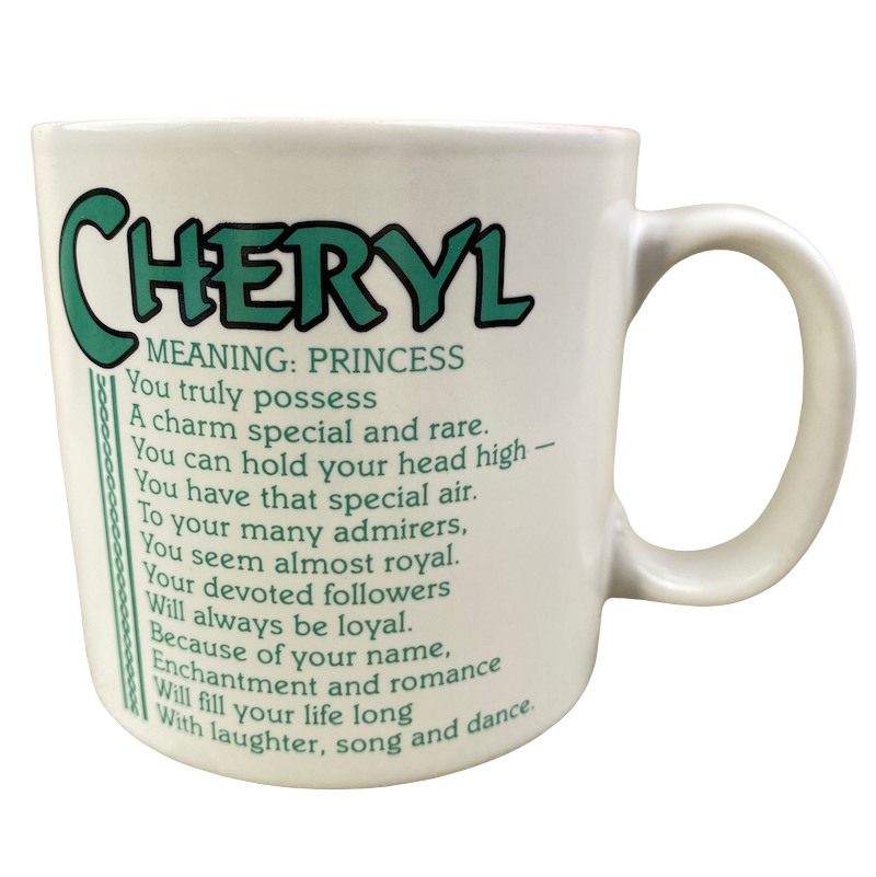 CHERYL Poetry Name Pink Interior Mug Papel – Mug Barista