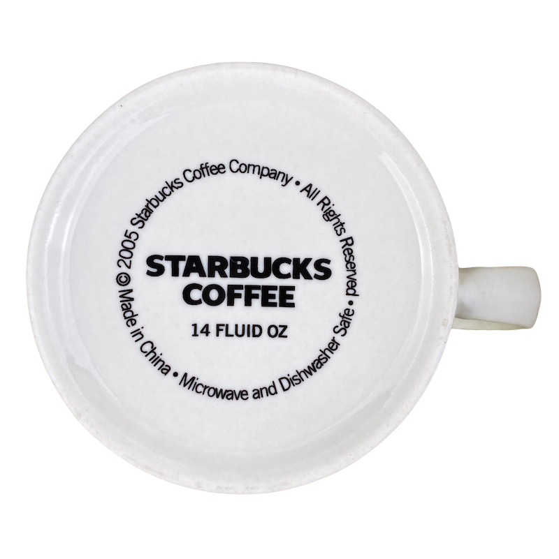 Blue Orange Green Yellow Horizontal Stripes 14oz Mug 2005 Starbucks