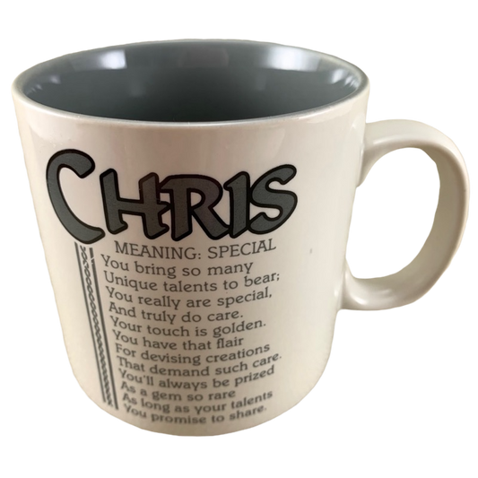 CHRIS Poetry Name Gray Interior Mug Papel