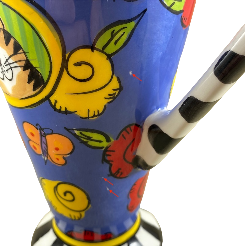 Catzilla Candace Reiter Designs Colorful Smiling Cat Pedestal Mug Henriksen Imports