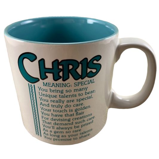CHRIS Poetry Name Blue Interior Mug Papel