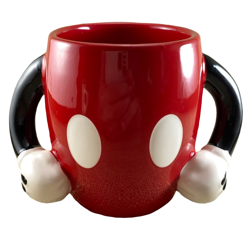 Disney White & Black Mickey Mouse Ear-Shaped Handle Ceramic Mug